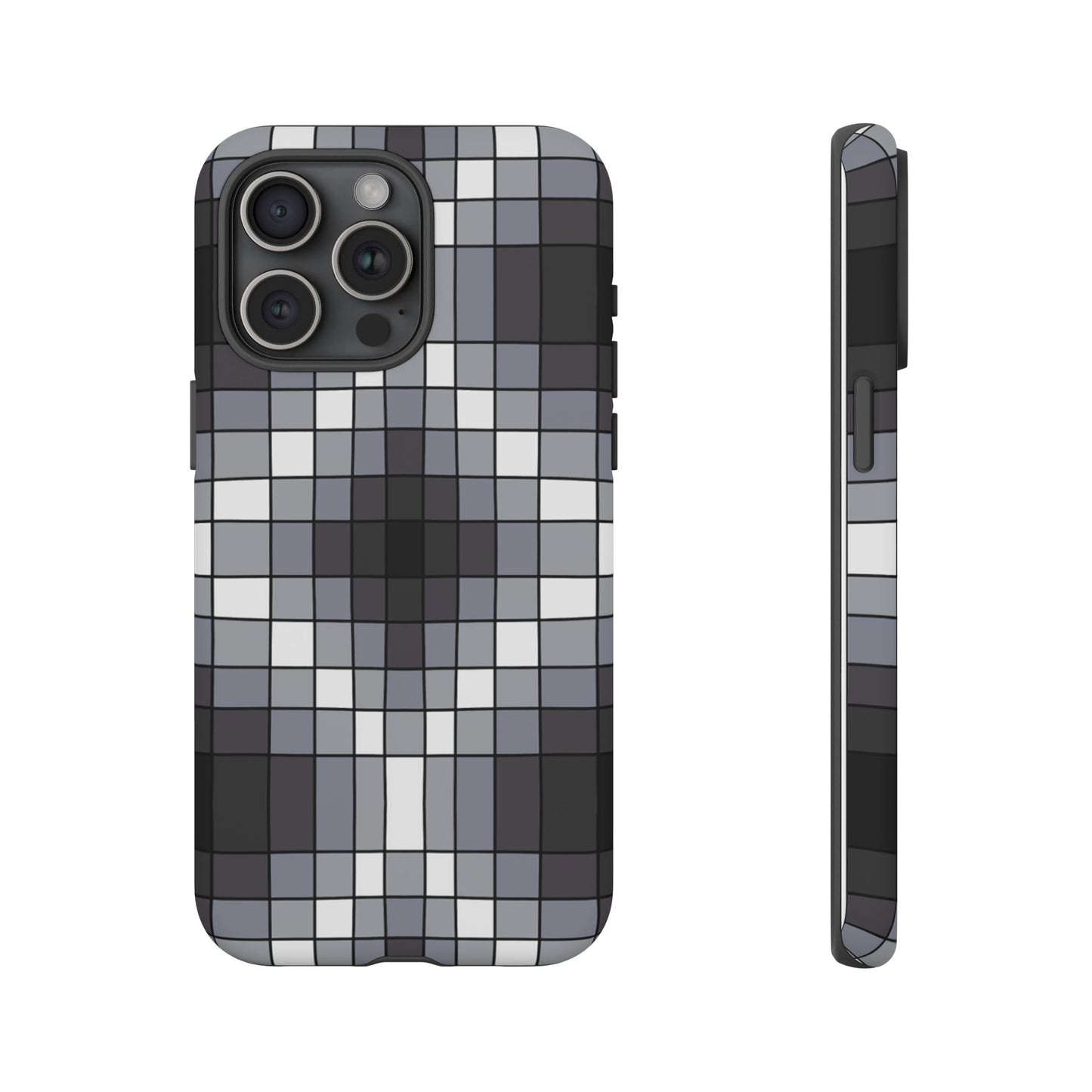 Geometric Faux Loom Beadwork - Tough Phone Cases - Black & Gray