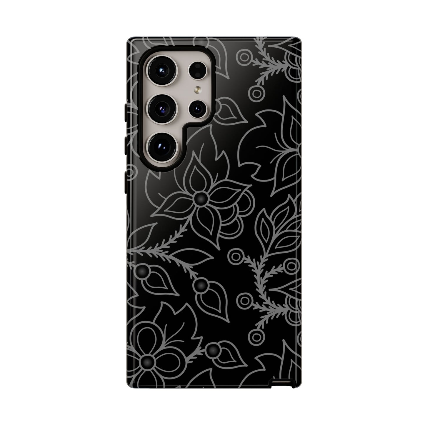 Woodland Ojibwe Floral All-Over-Print Design - Tough Phone Cases - White