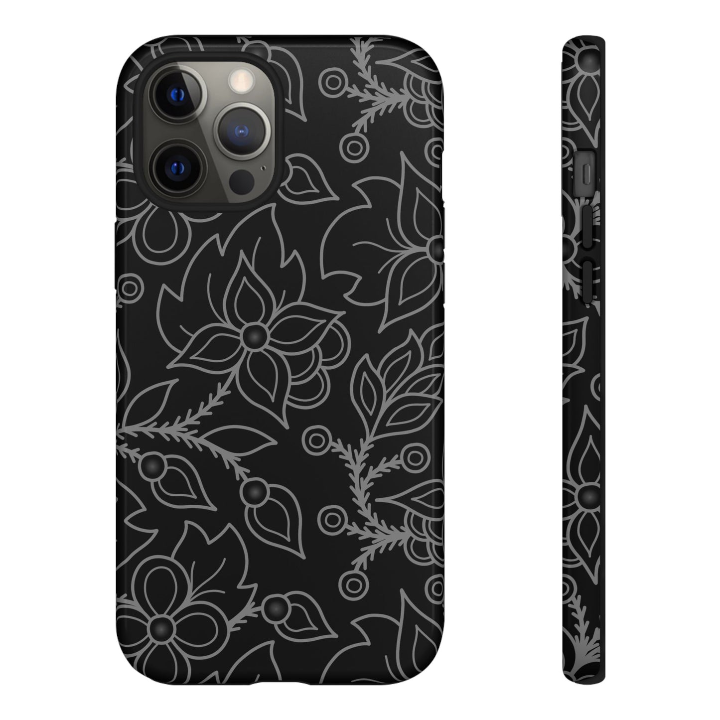 Woodland Ojibwe Floral All-Over-Print Design - Tough Phone Cases - White