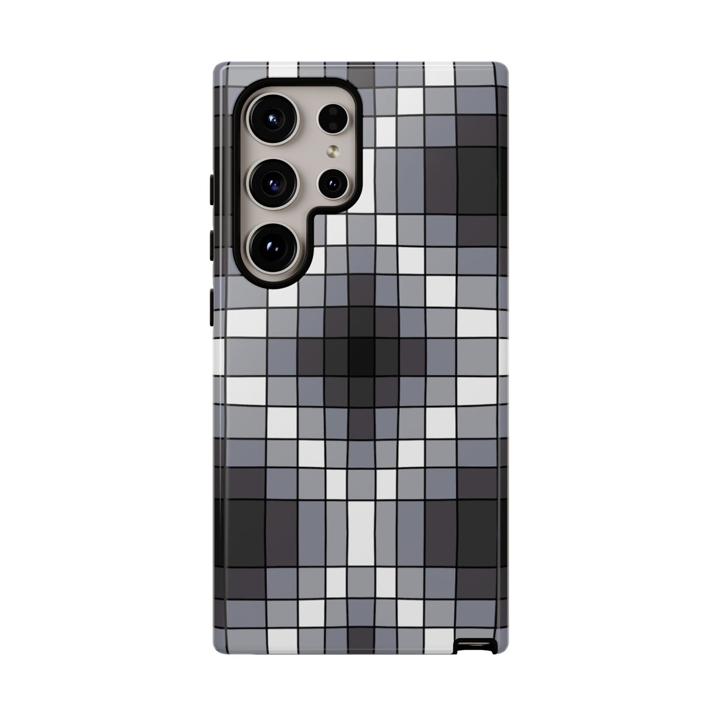 Geometric Faux Loom Beadwork - Tough Phone Cases - Black & Gray