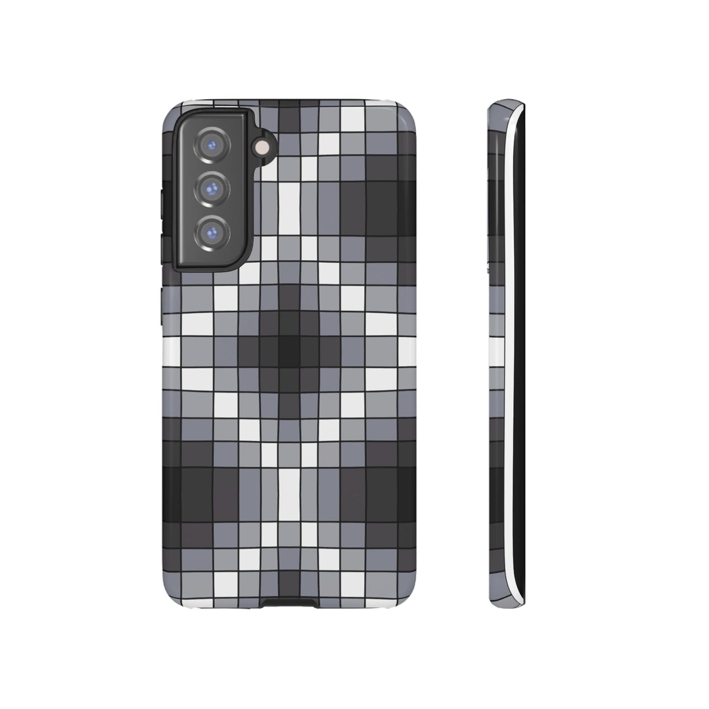 Geometric Faux Loom Beadwork - Tough Phone Cases - Black & Gray