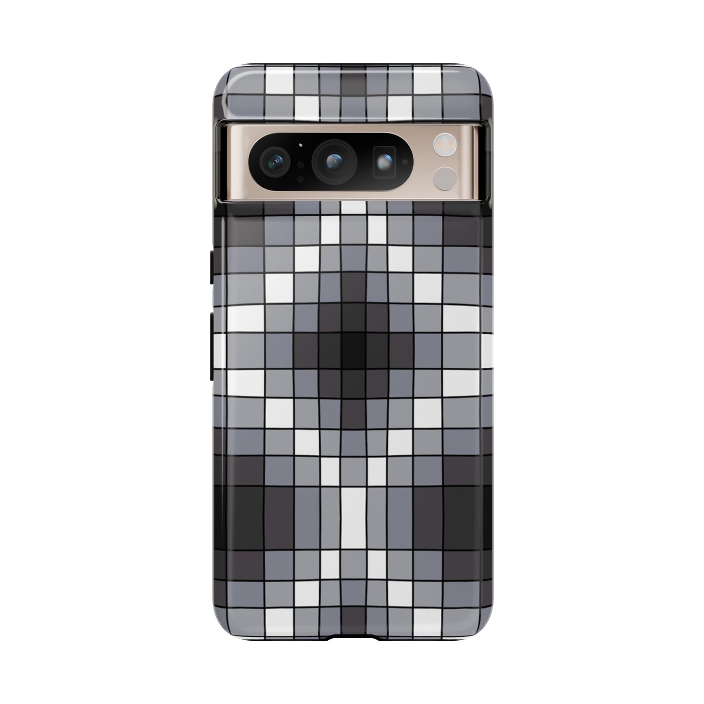 Geometric Faux Loom Beadwork - Tough Phone Cases - Black & Gray