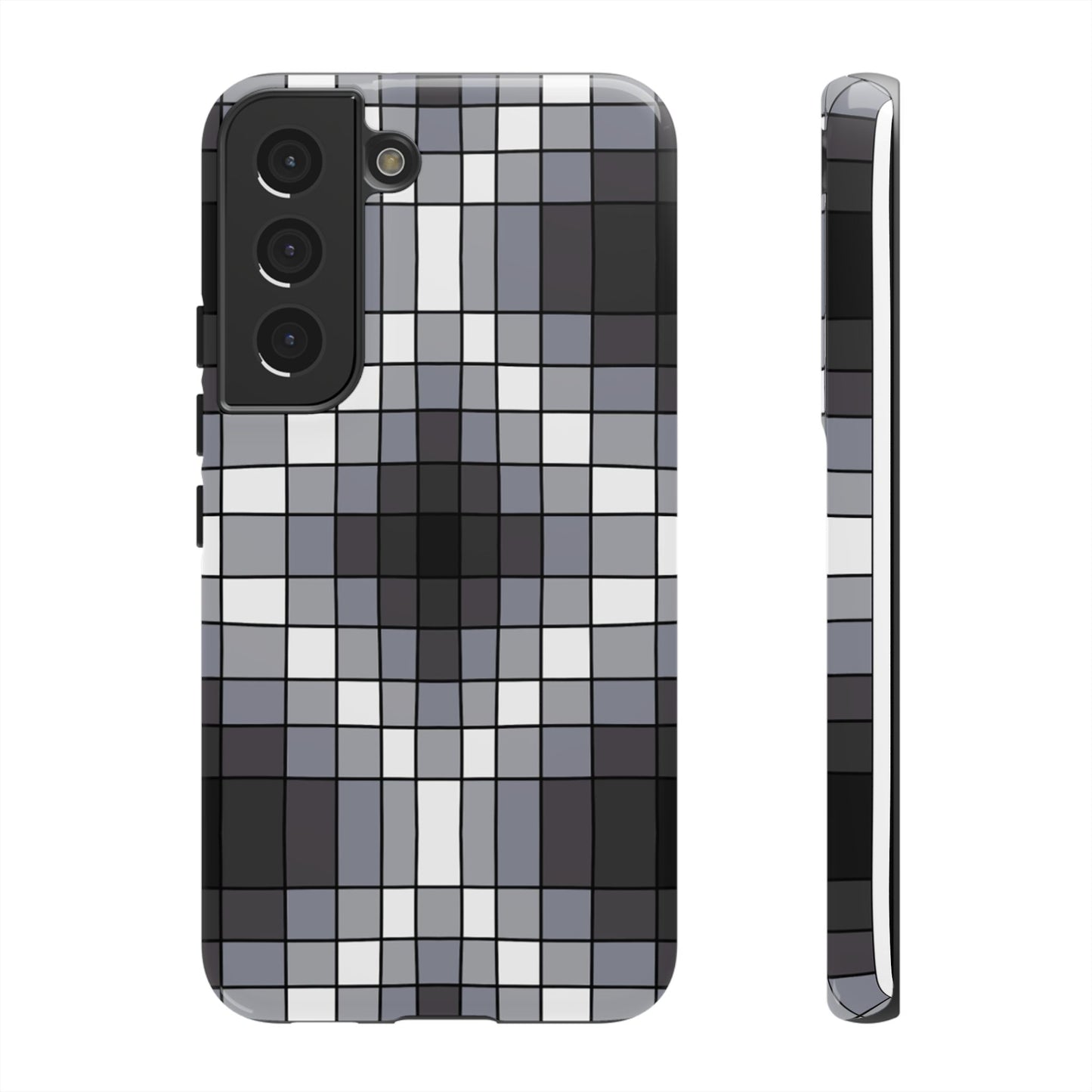 Geometric Faux Loom Beadwork - Tough Phone Cases - Black & Gray