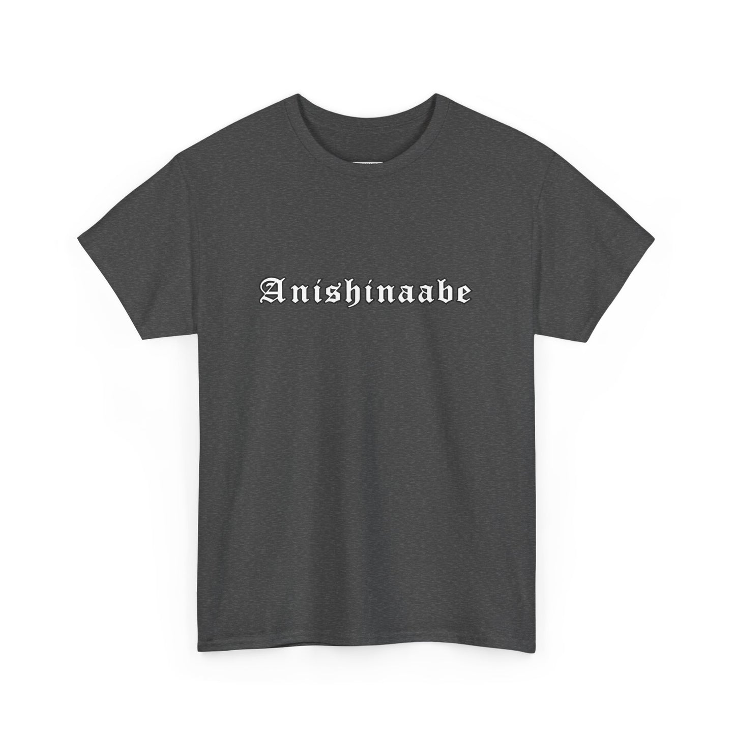 Anishinaabe Old English Text Design - Unisex Gildan Heavy Cotton Tee