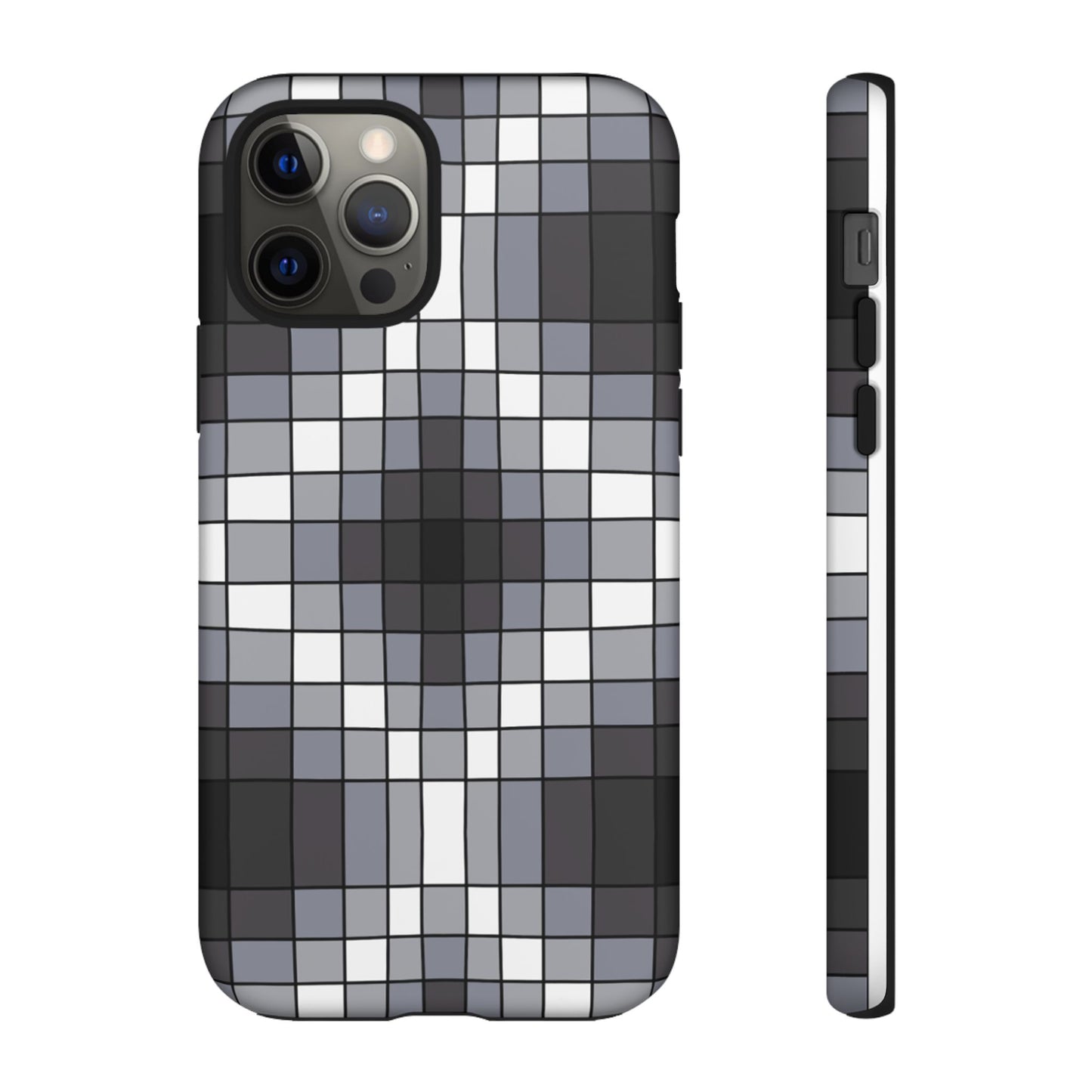 Geometric Faux Loom Beadwork - Tough Phone Cases - Black & Gray