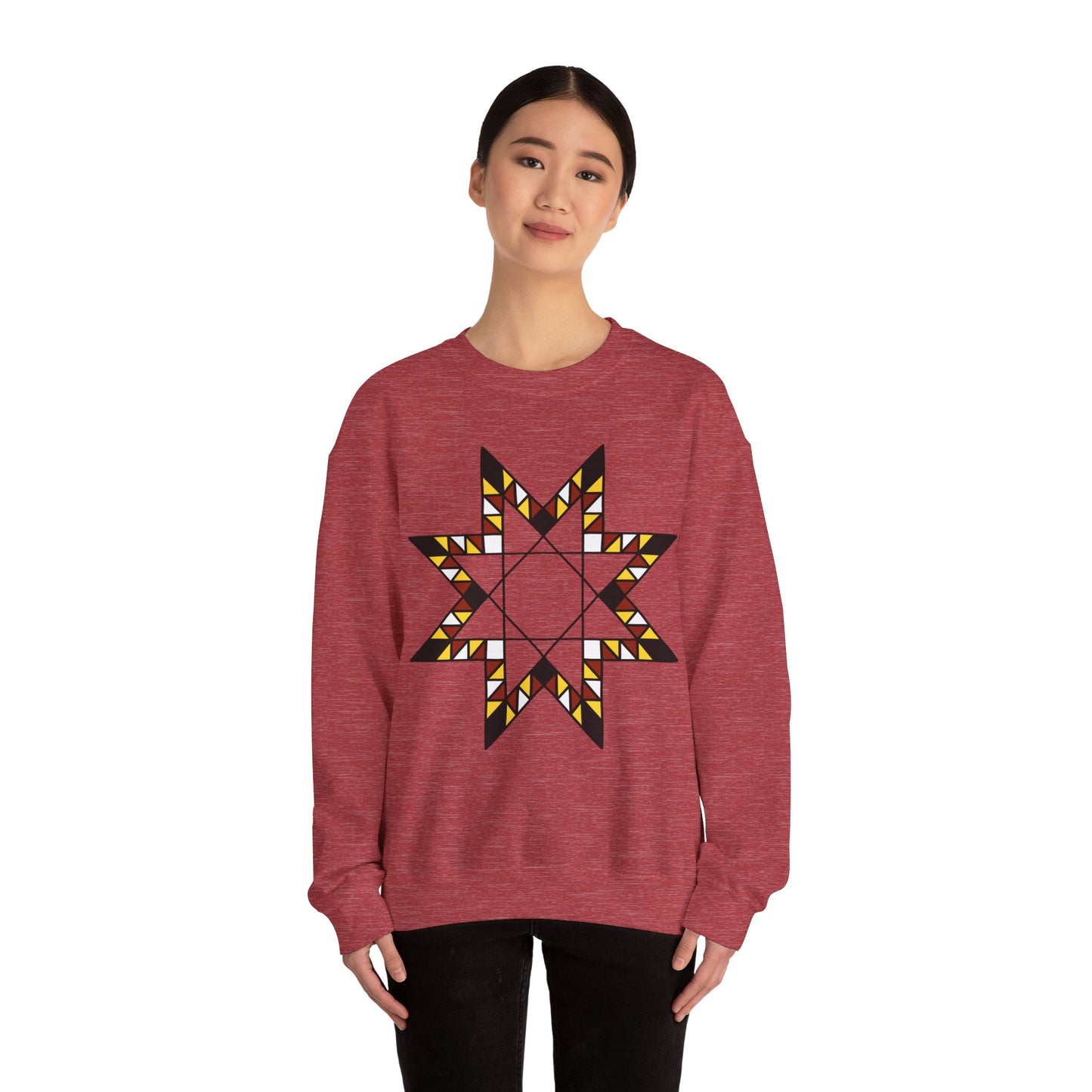 Geometric Star Design - Unisex Heavy Blend™ Crewneck Sweatshirt