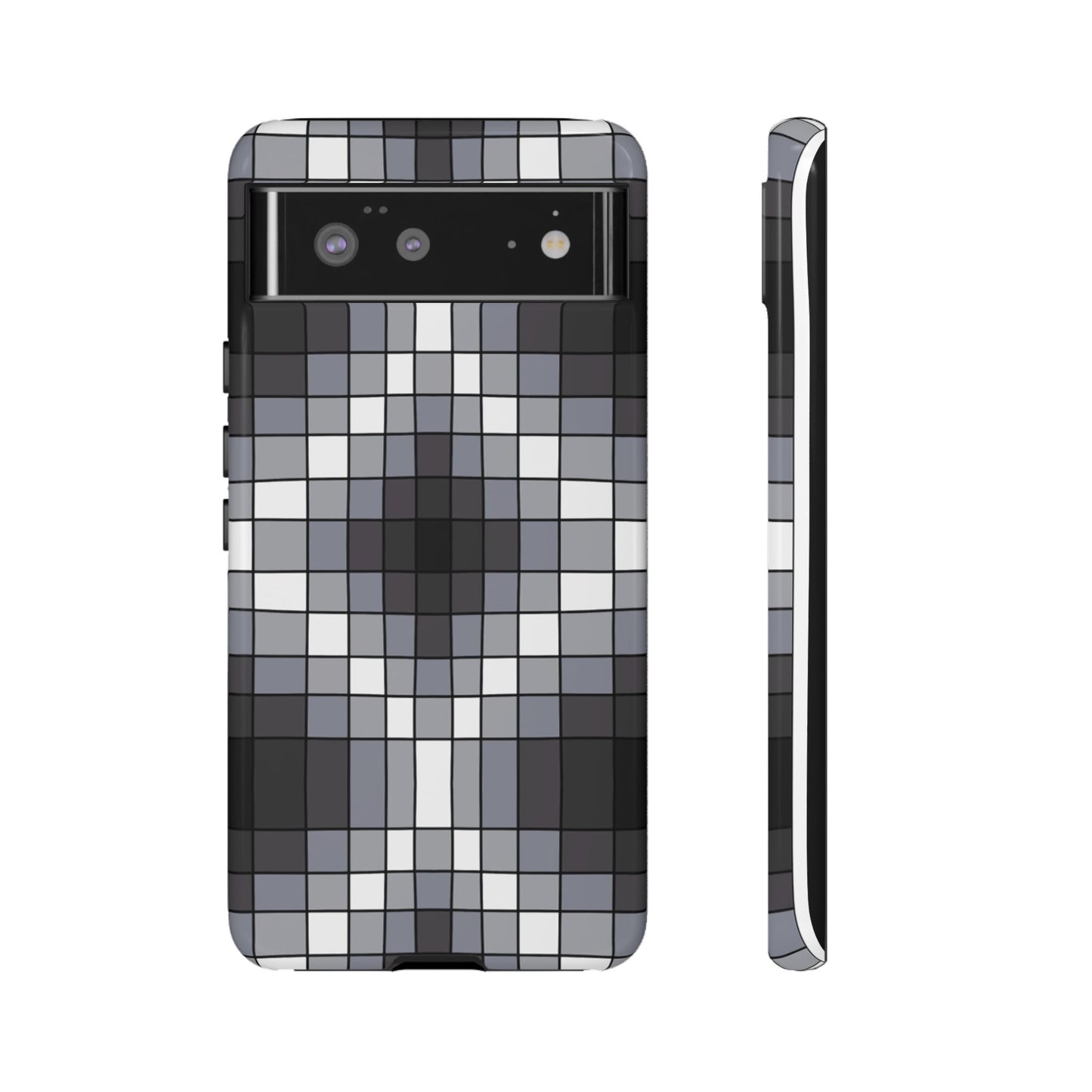 Geometric Faux Loom Beadwork - Tough Phone Cases - Black & Gray