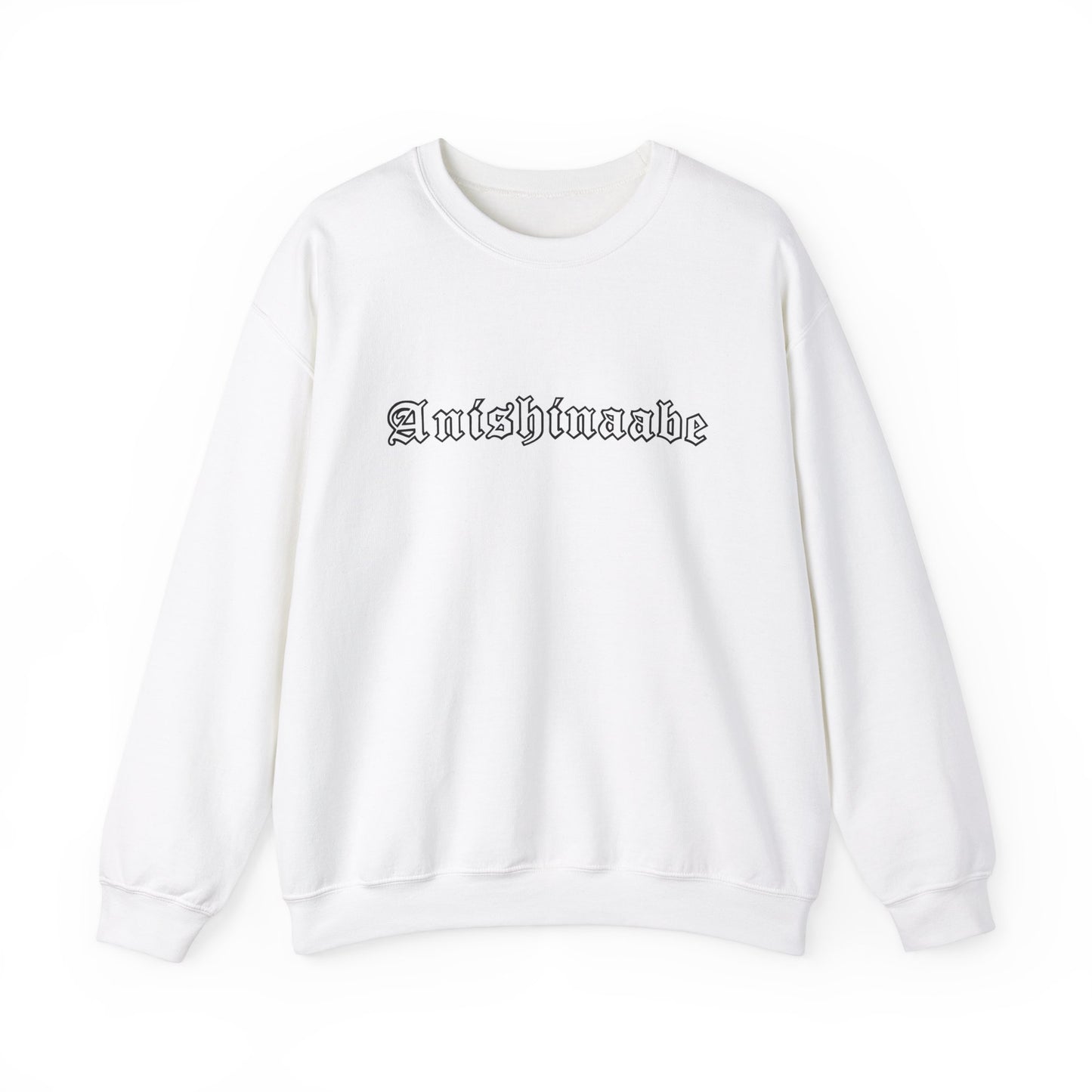 Anishinaabe Old English Text Design - Unisex Gildan Heavy Blend™ Crewneck Sweatshirt