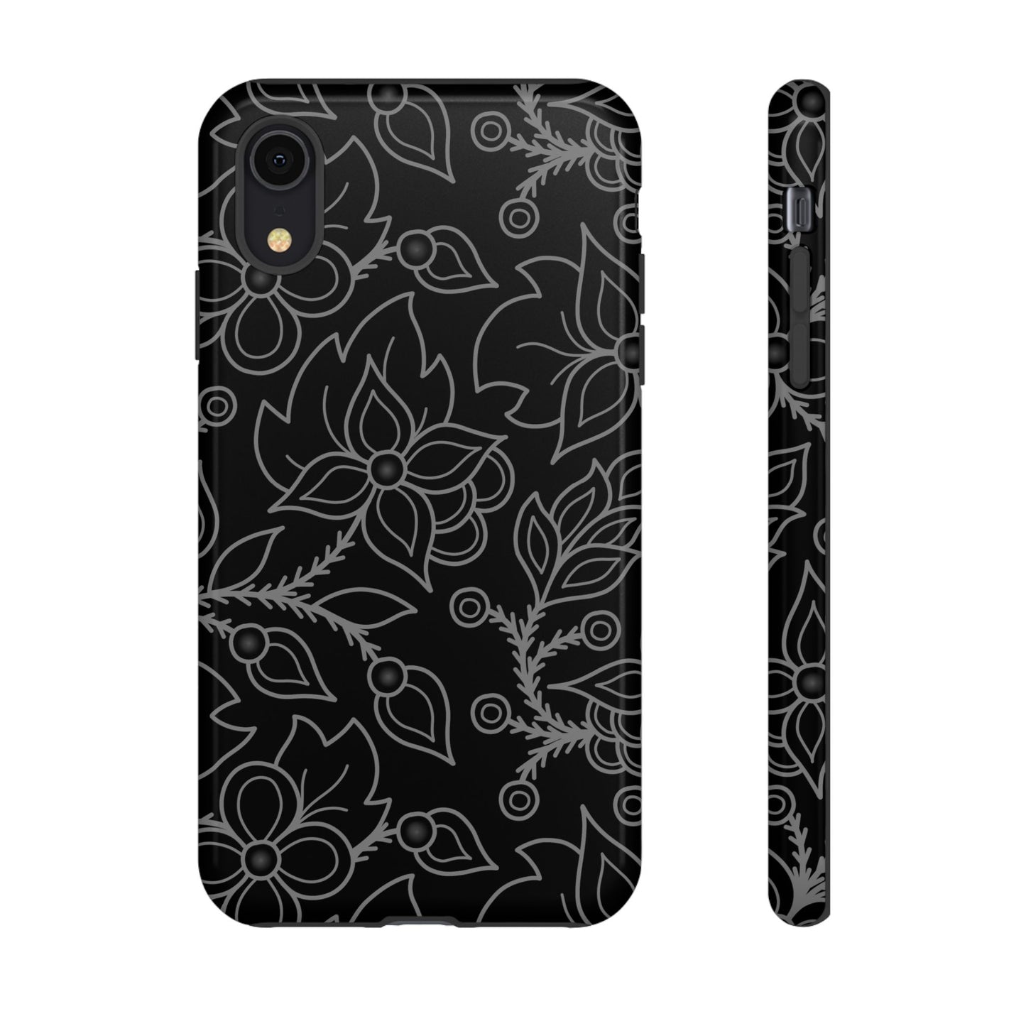 Woodland Ojibwe Floral All-Over-Print Design - Tough Phone Cases - White