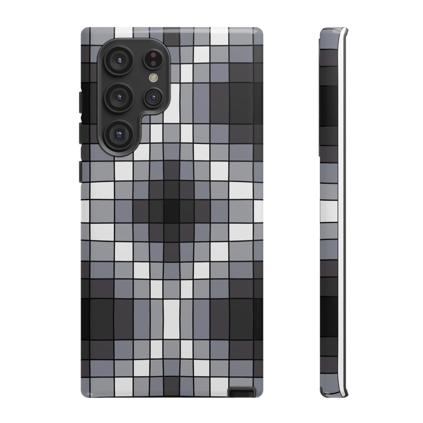 Geometric Faux Loom Beadwork - Tough Phone Cases - Black & Gray