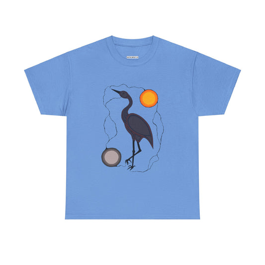 Ajiijaak Crane & Giizis Sun+Moon Design - Unisex Gildan Heavy Cotton Tee