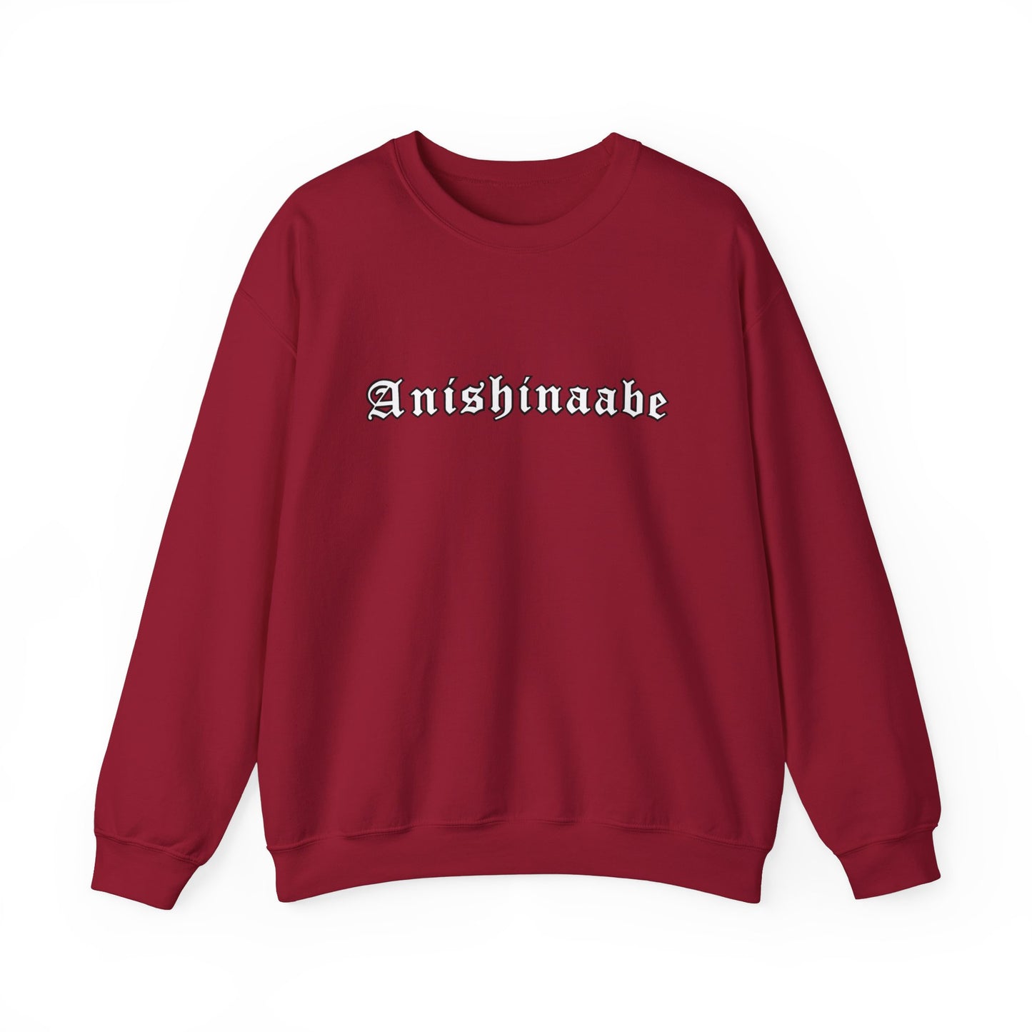 Anishinaabe Old English Text Design - Unisex Gildan Heavy Blend™ Crewneck Sweatshirt