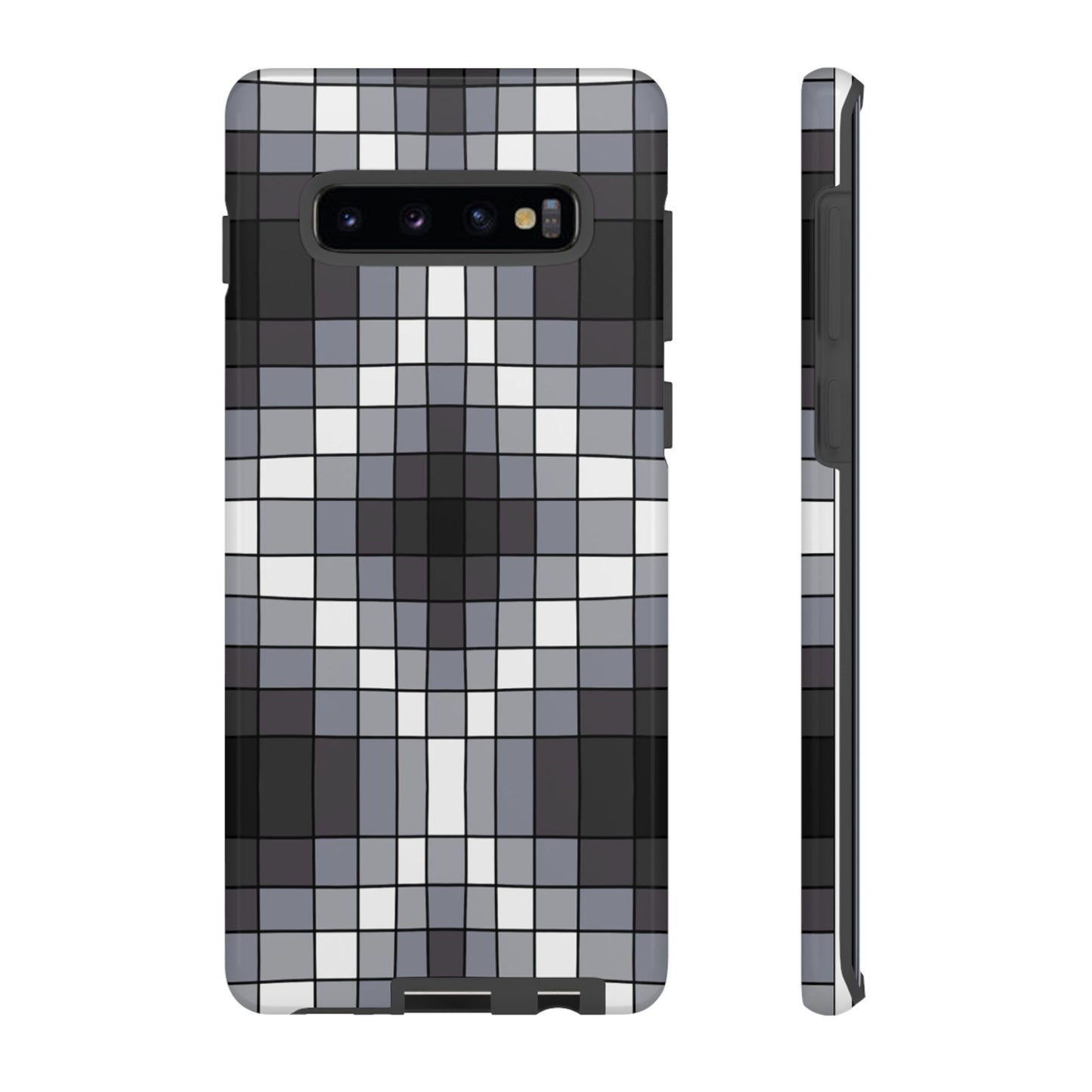 Geometric Faux Loom Beadwork - Tough Phone Cases - Black & Gray