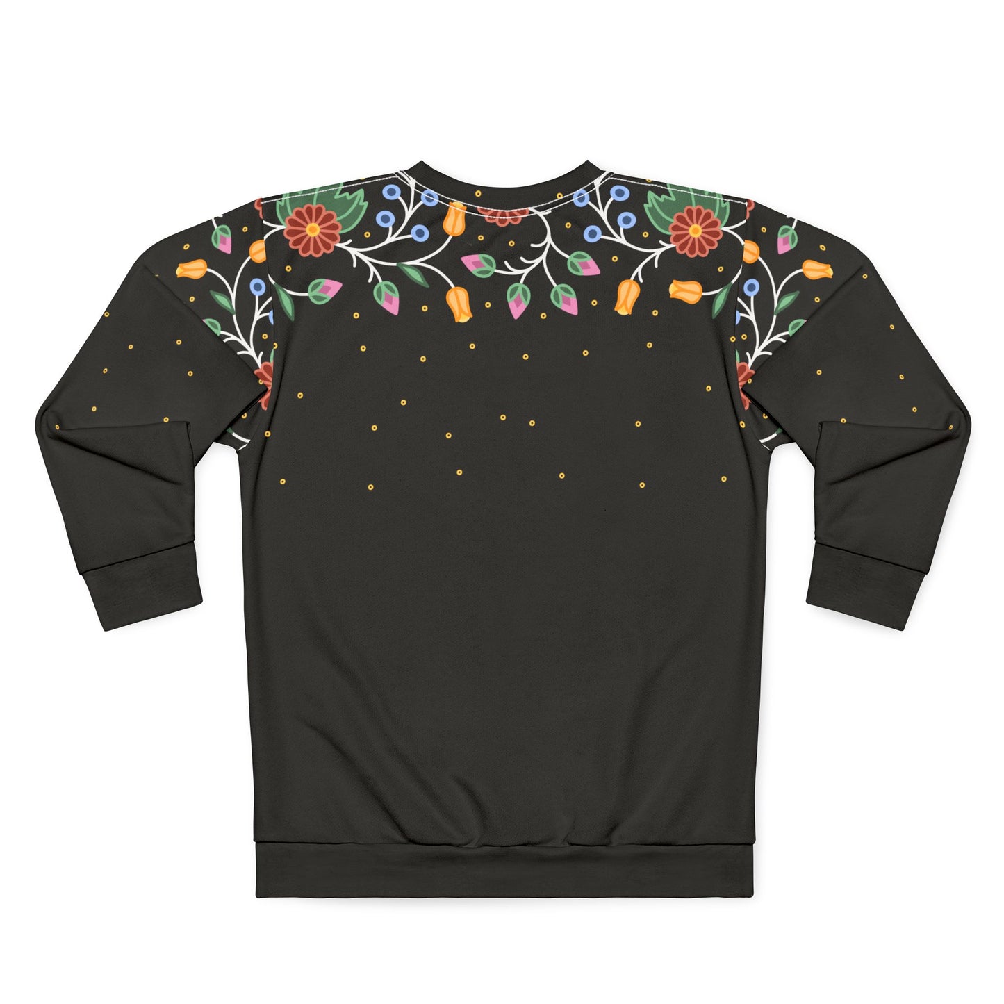 Woodland Floral and Sequins Design - Sleeve and Chest - Unisex Sweatshirt - 3 Color Options