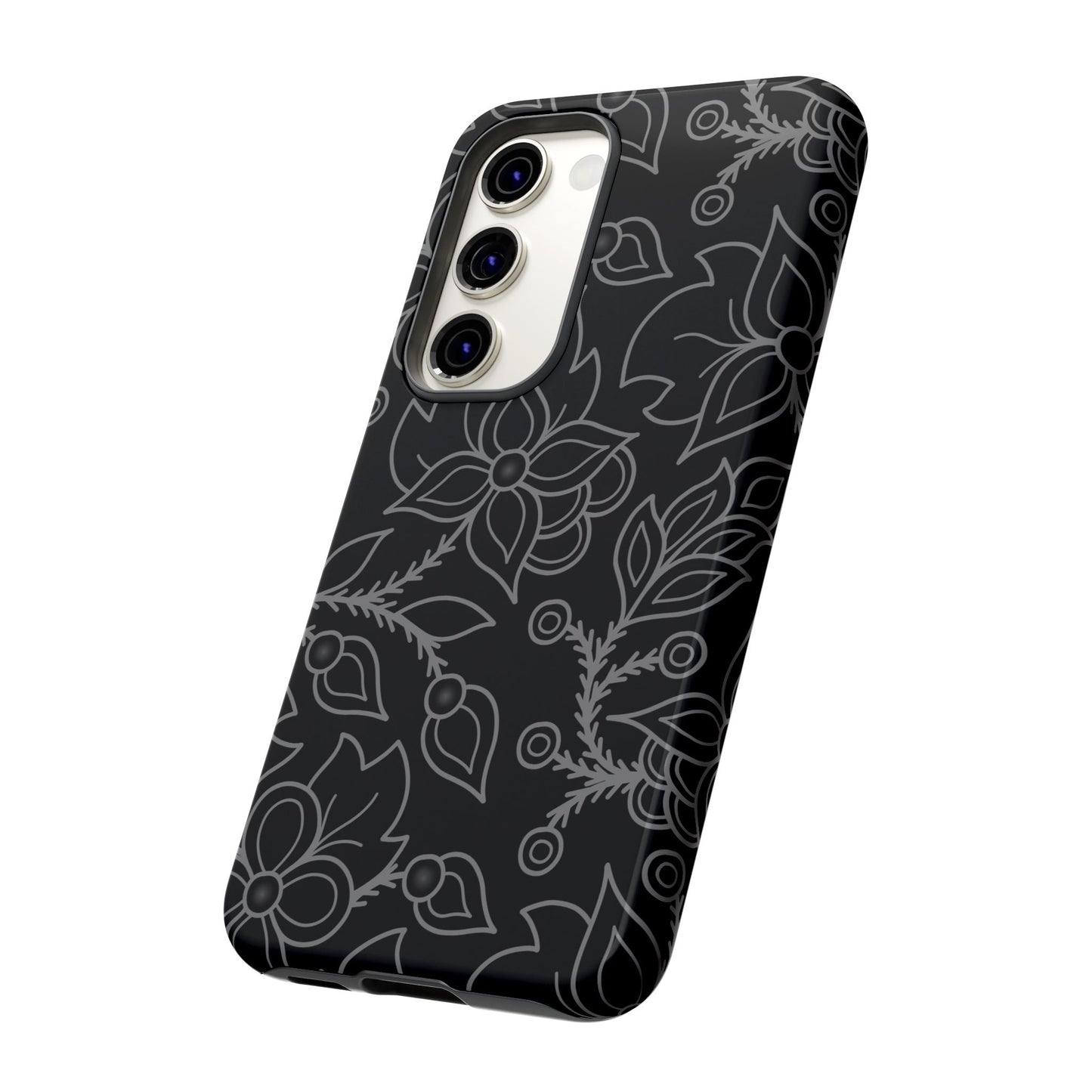 Woodland Ojibwe Floral All-Over-Print Design - Tough Phone Cases - White