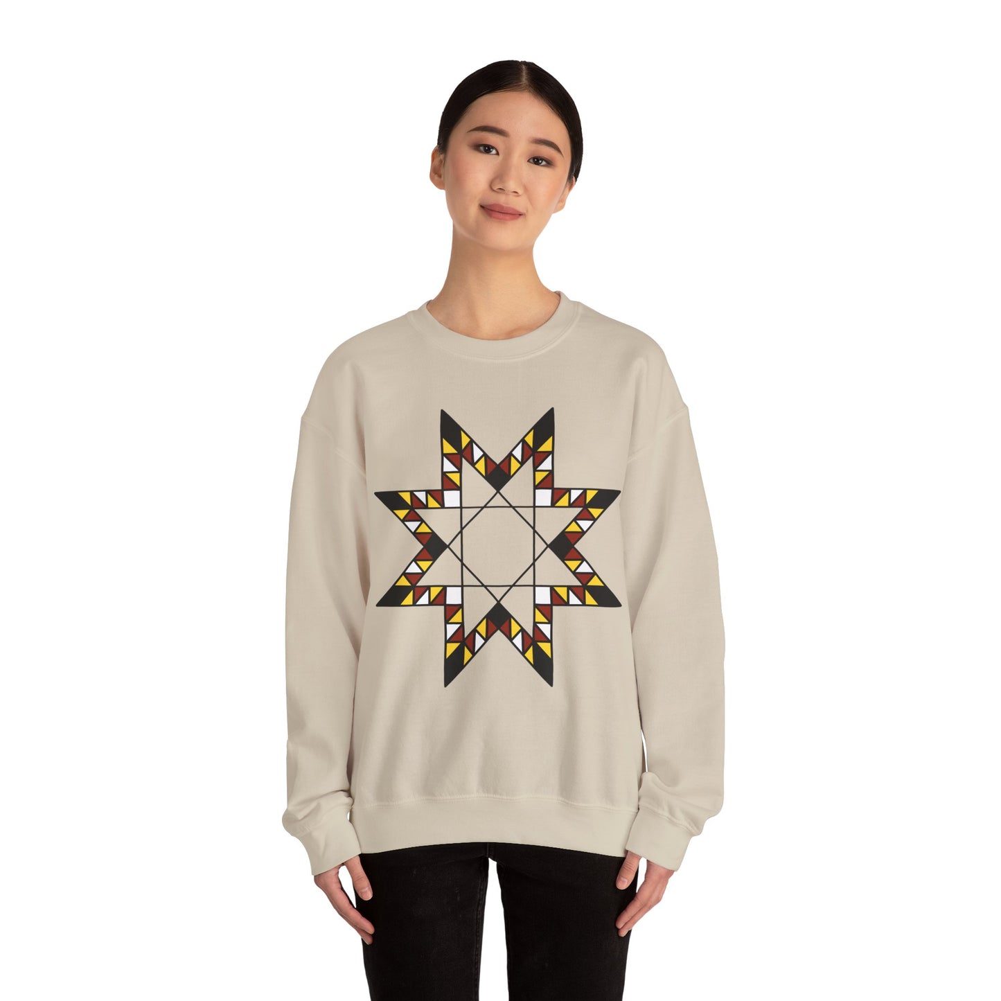 Geometric Star Design - Unisex Heavy Blend™ Crewneck Sweatshirt