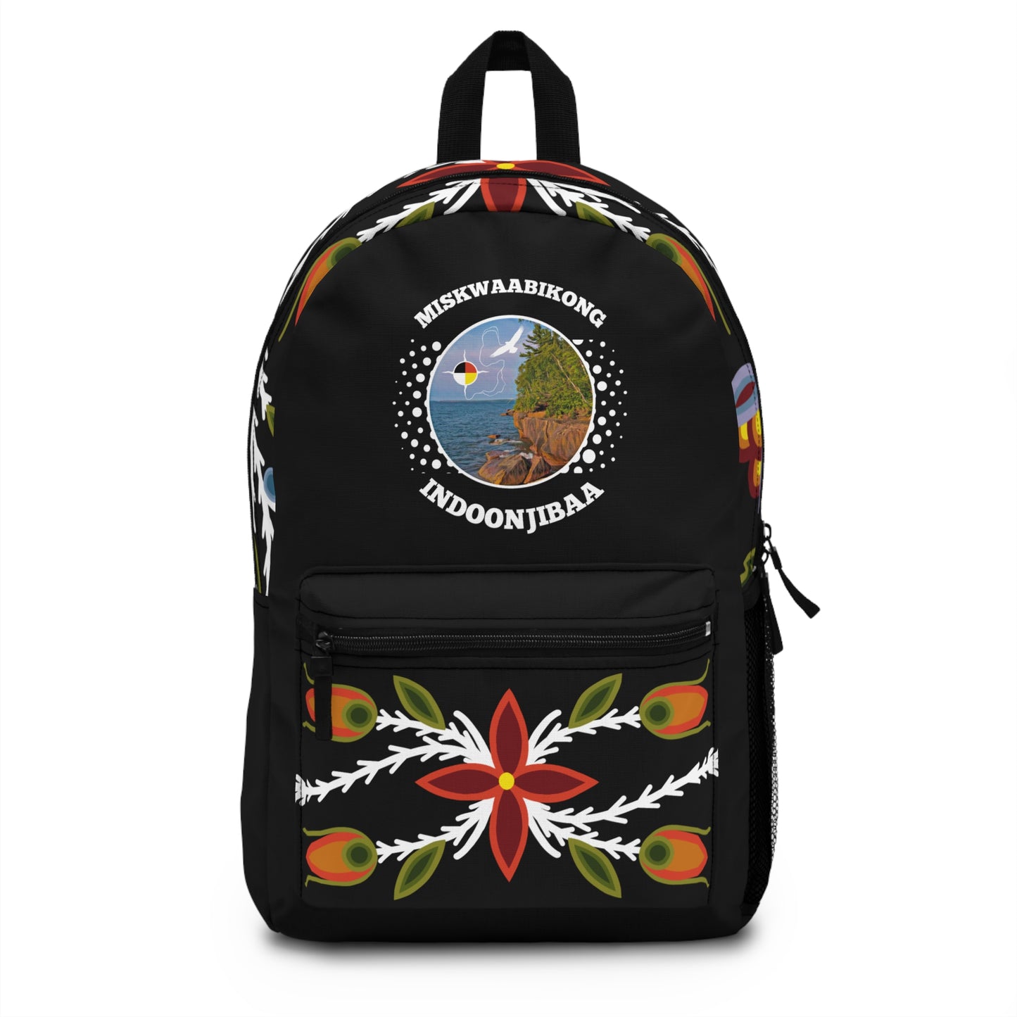 Red Cliff Shoreline & Ojibwe Floral - Backpack