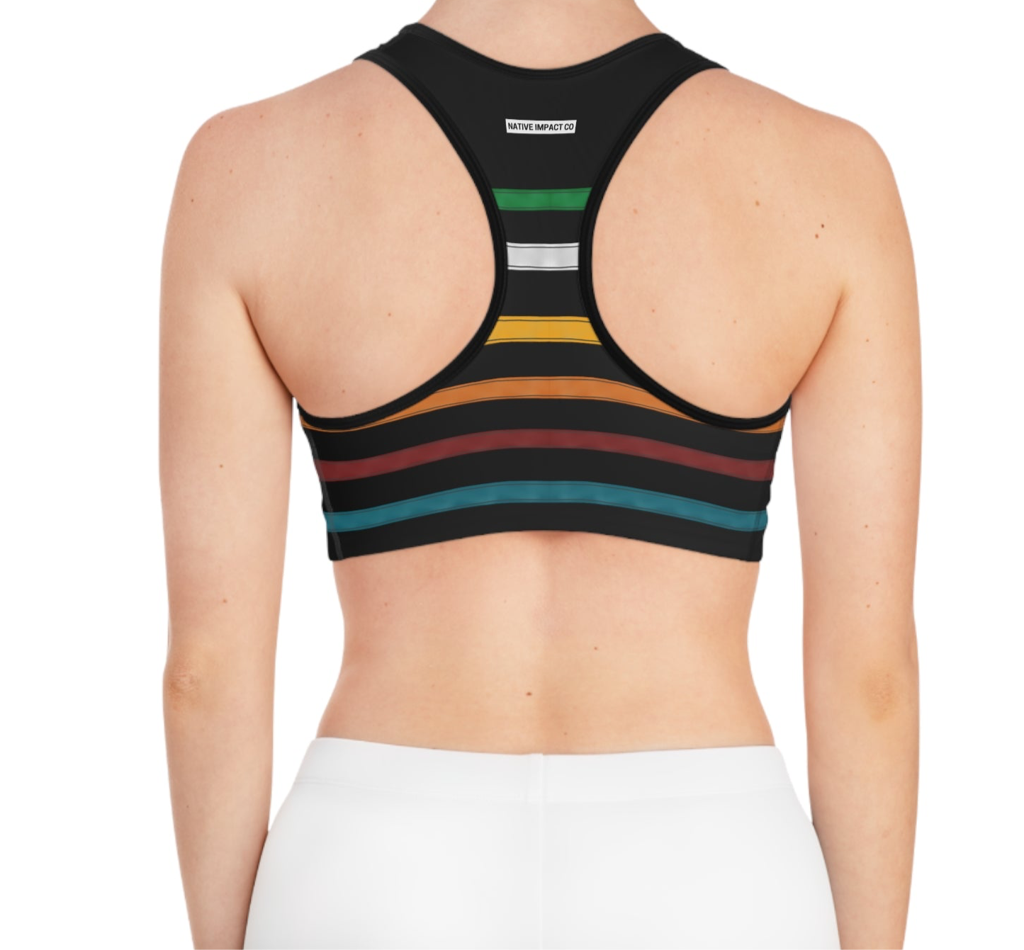 Ribbon Design - Sports Bra - Black