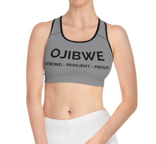 Ojibwe Pride - Sports Bra - Gray