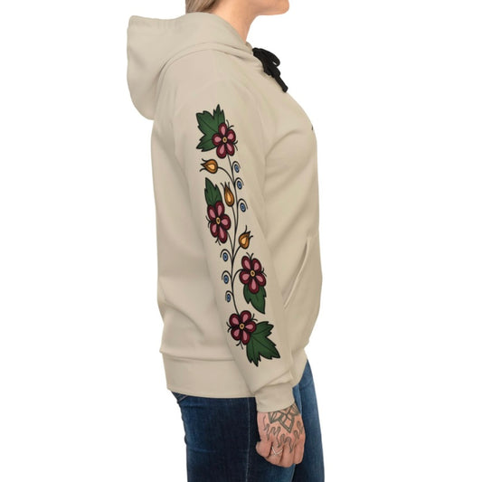 Dagwaagin “Fall” Inspired Colorful Woodland Ojibwe Floral Sleeve Design - Unisex Fit Hoodie