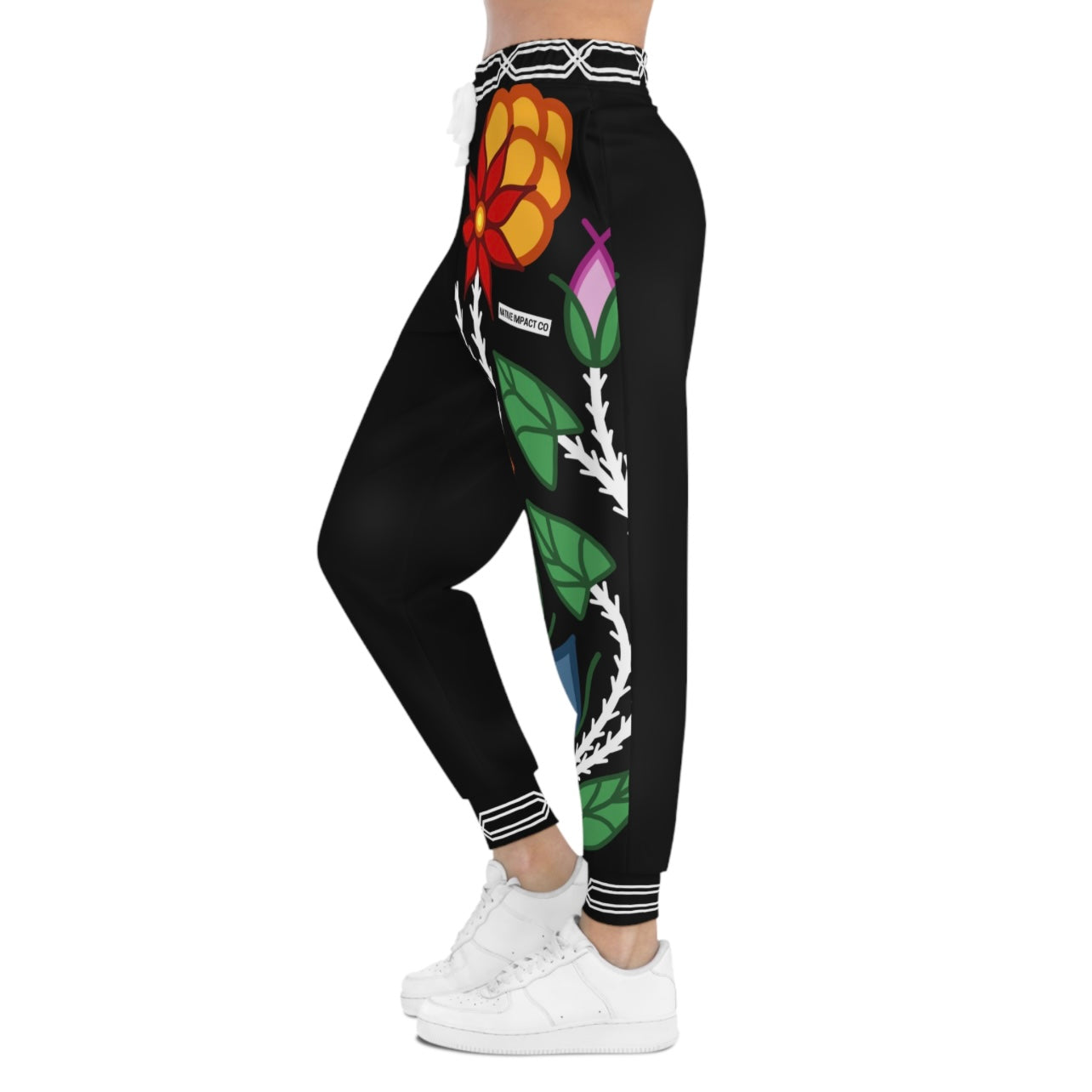 Dagwaagin (Fall) Inspired Ojibwe Woodland Floral Panel - Unisex Athletic Joggers - Otter Track Design