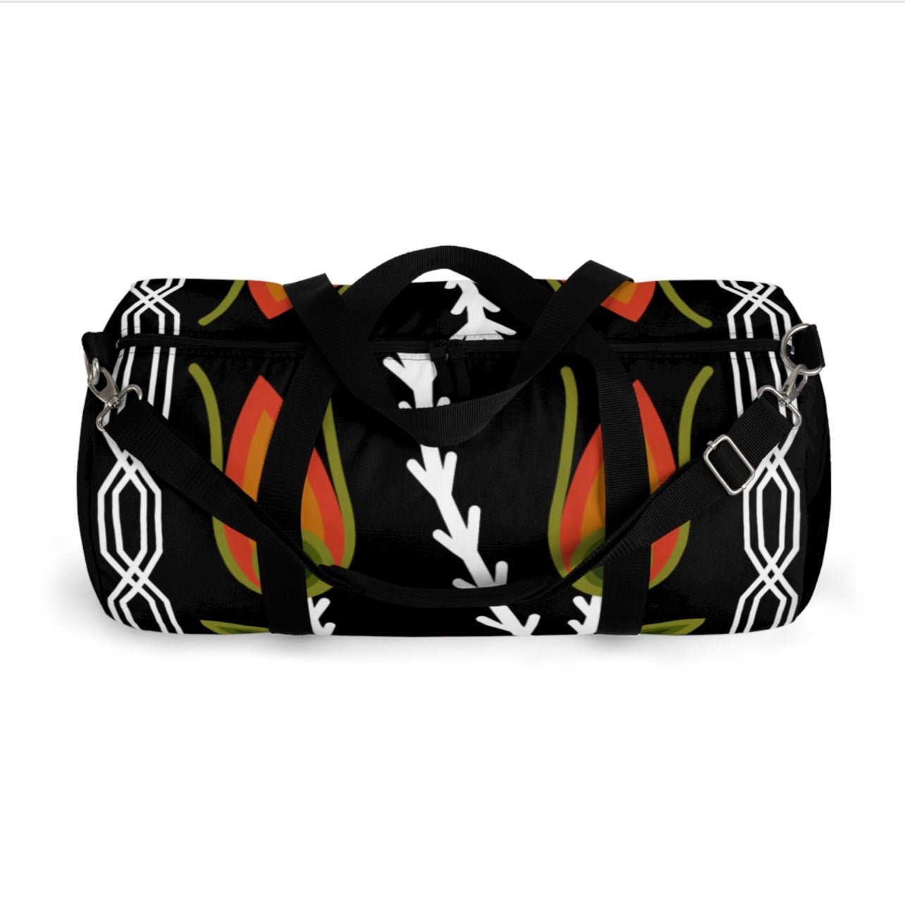 Ojibwe Floral & Otter Track Border Duffel Bag - Two Sizes