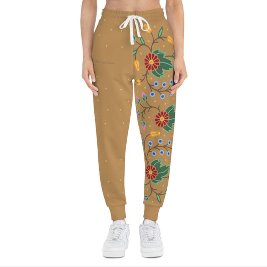 Ojibwe Woodland Florals and Sequins Design - Unisex Athletic Joggers - 3 Color Options