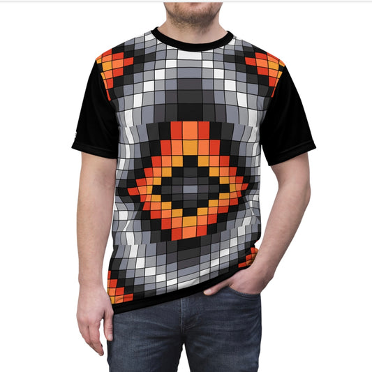 Geometric Print - Unisex Tee - Black & Fire Colors