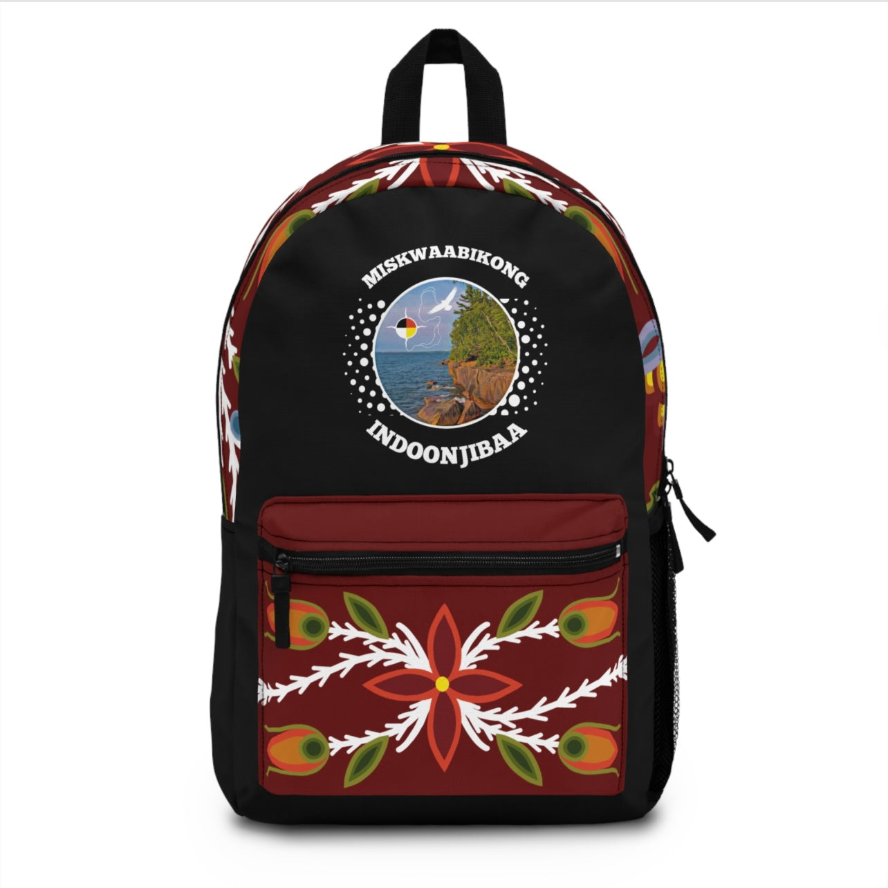 Red Cliff Shoreline & Ojibwe Floral - Backpack