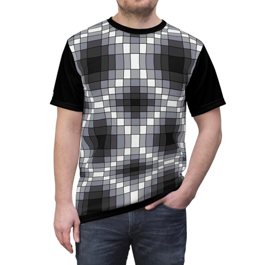 Geometric Print - Unisex Tee - Black & Gray