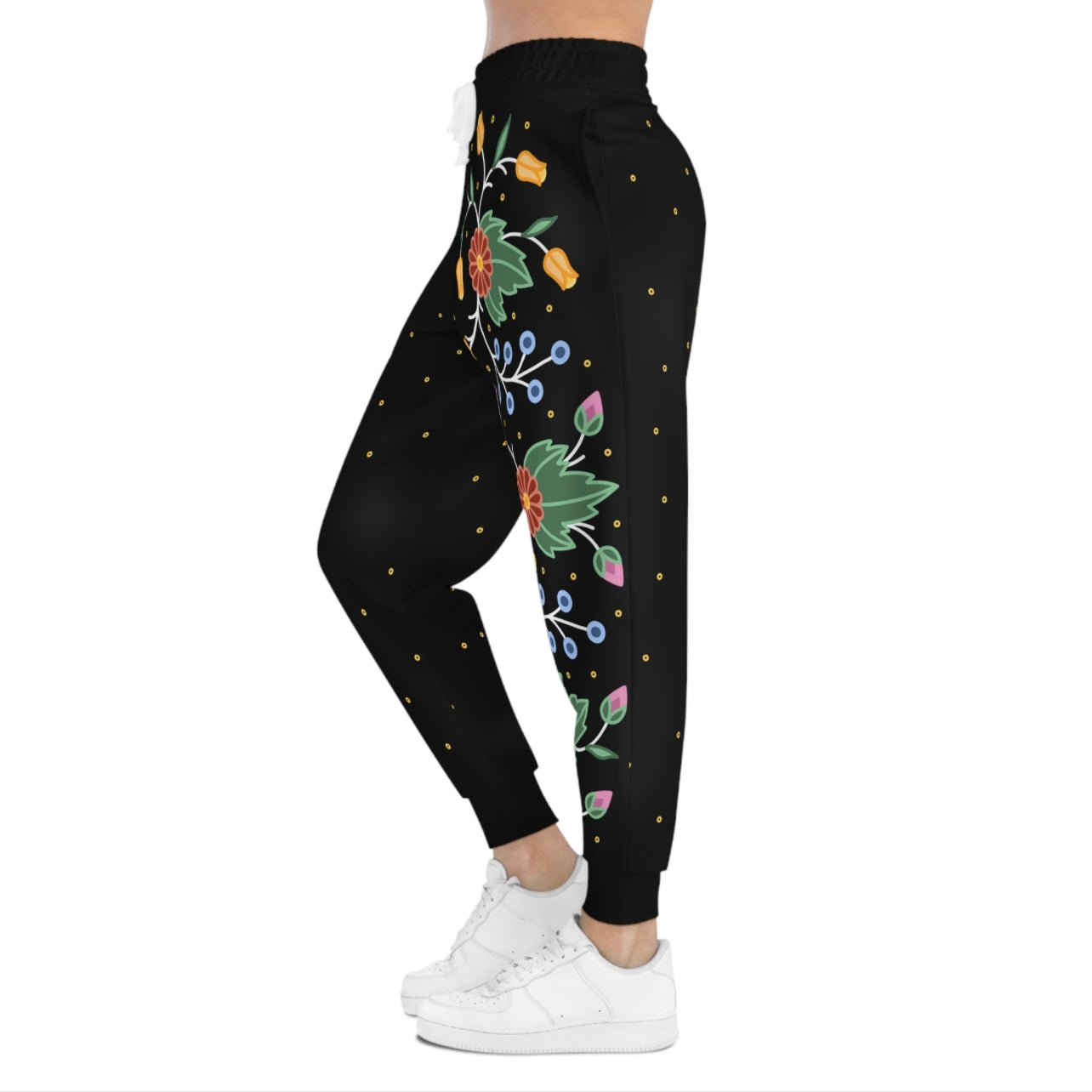 Ojibwe Woodland Florals and Sequins Design - Unisex Athletic Joggers - 3 Color Options