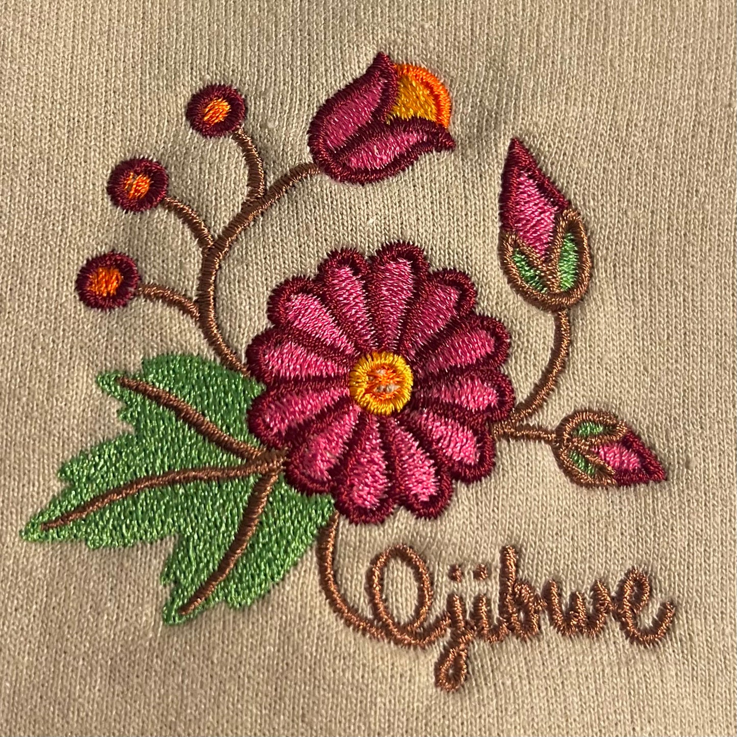 Ojibwe Pride Woodland Floral Embroidery Design - Unisex Gildan Heavy Blend™ Crewneck Sweatshirt