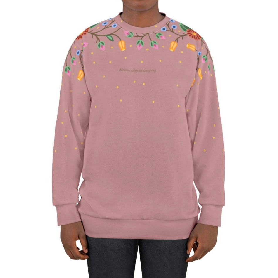 Woodland Floral and Sequins Design - Sleeve and Chest - Unisex Sweatshirt - 3 Color Options